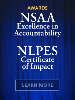 Learn more about the National Award in Excellence in Accountability that our office received. Image of a trophy will a star on-top.