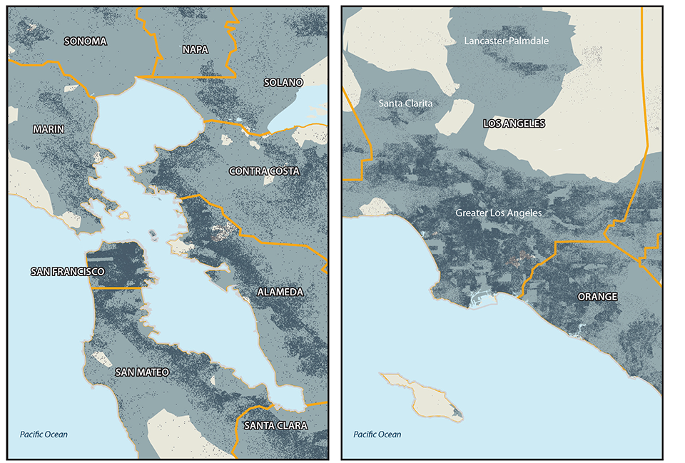 Figure 8 shows how access to home-generated pharmaceutical waste collection sites varies among different regions by showing access to collection sites in three different areas of California: the San Francisco Bay Area, the Los Angeles Metropolitan area, and Imperial County.